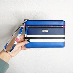 Kate Spade Blue‎ Striped Wristlet Wallet